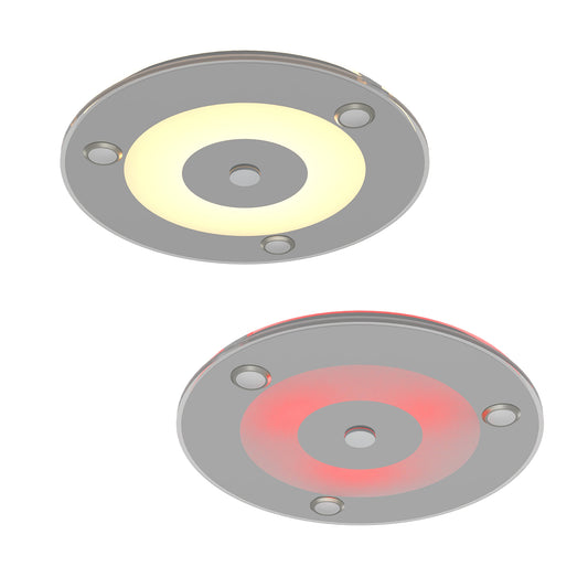 4" RV Boat LED Dome Light 12V Acrylic Interior Light for Motorhome Yachts Trailer Interior Lighting, Built-in Dimmer Switch & Red Nightlight, DC12-24V CRI90+ Surface Mount