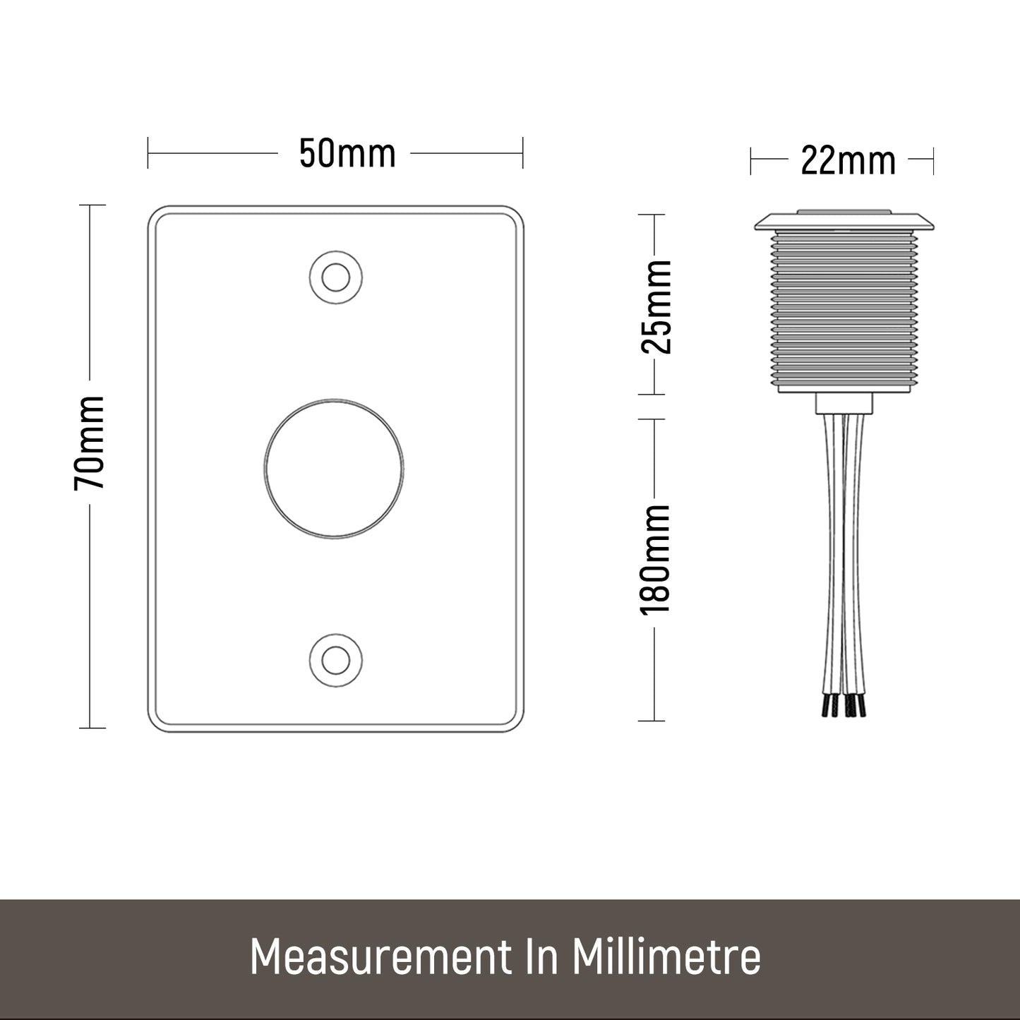 CamperXlite 12V Dual-mode PWM Dimmer, RV Boat Light Dimmer Switch Push Button Dimmer for Bi-color Light Fixture, Full Aluminum, DC12V, 6A(Work with 12V Bi-color LED Downlight )