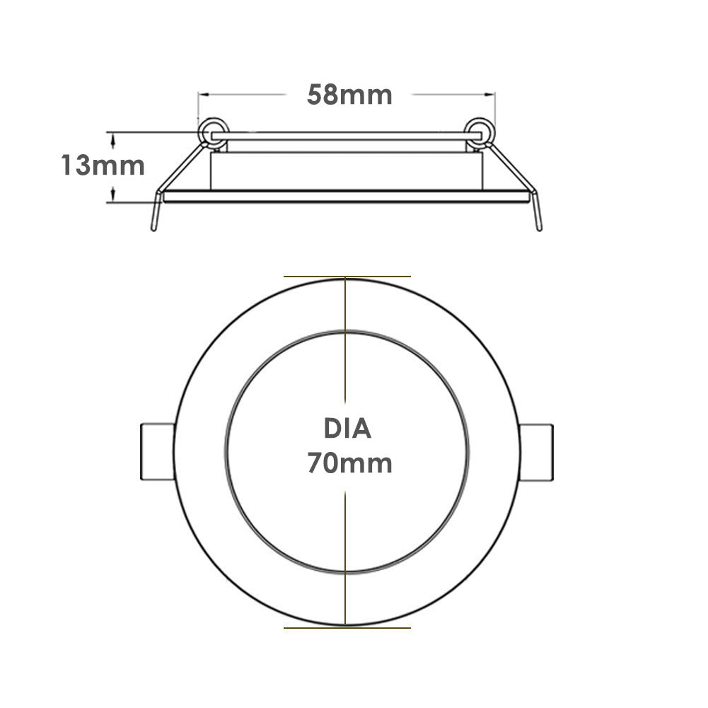 6 x DC 12V Recessed LED Ceiling Lights, Caravan Campervan Downlights 2.5W 12 Volt Dimmable Spot Lights, Cut Φ58-62mm for Van Boat, Silver